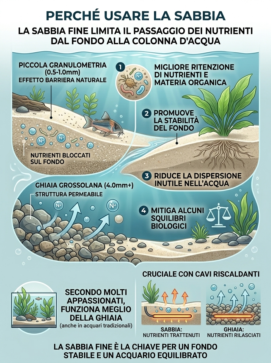 Sabbia fine per acquario