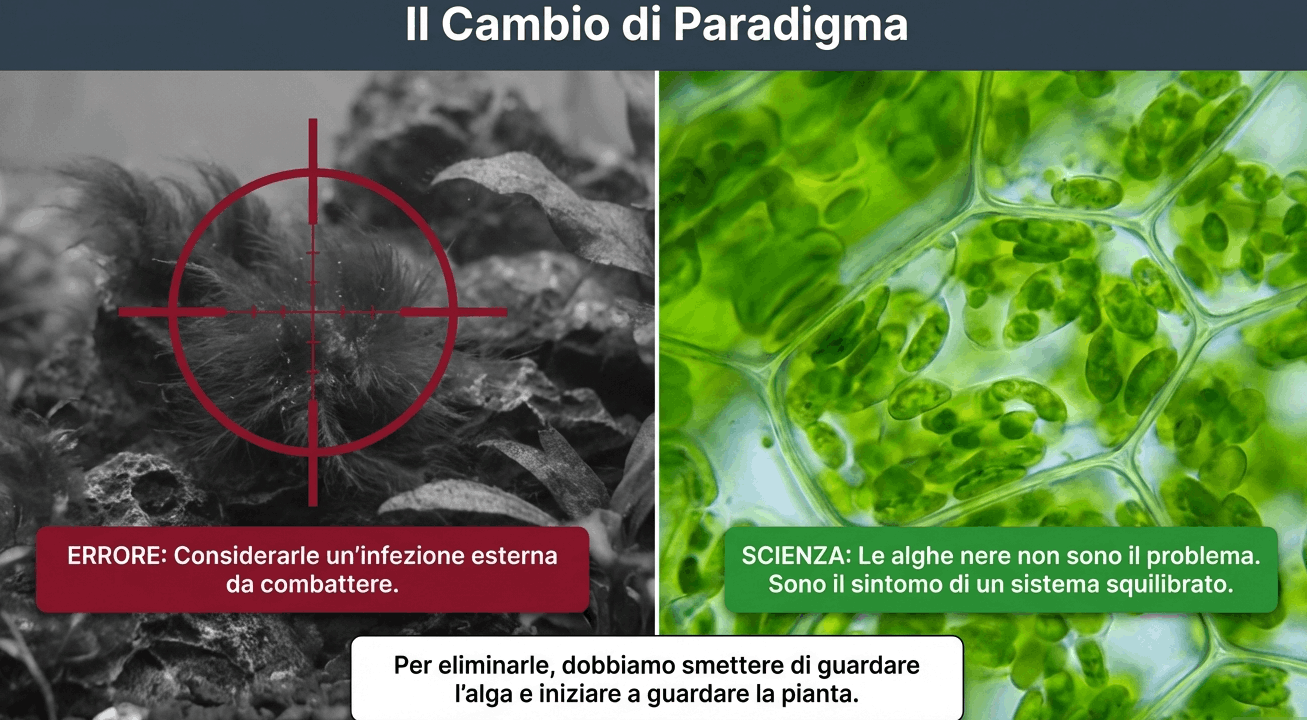 come eliminare alghe nere