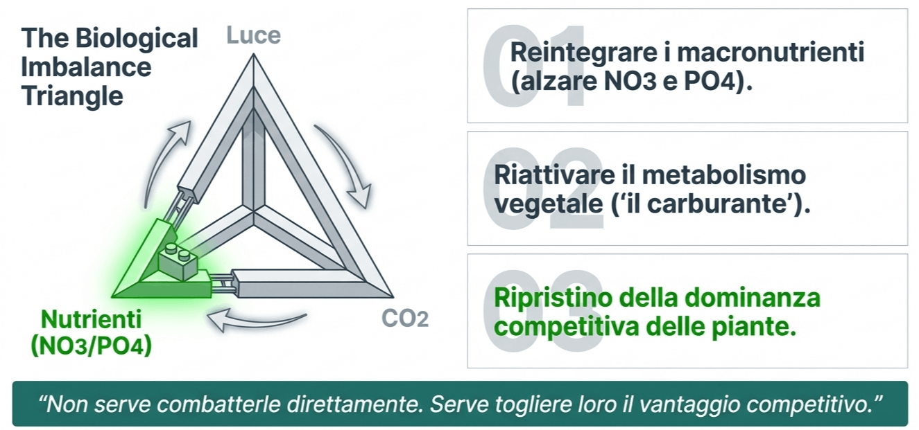 eliminare le alghe con le piante