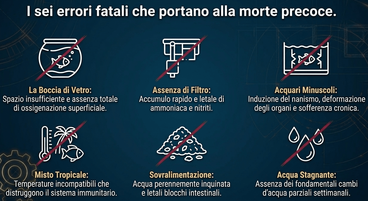 errori comuni pesce rosso