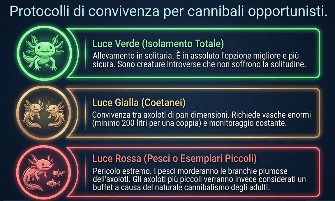 con chi possono vivere gli axolotl