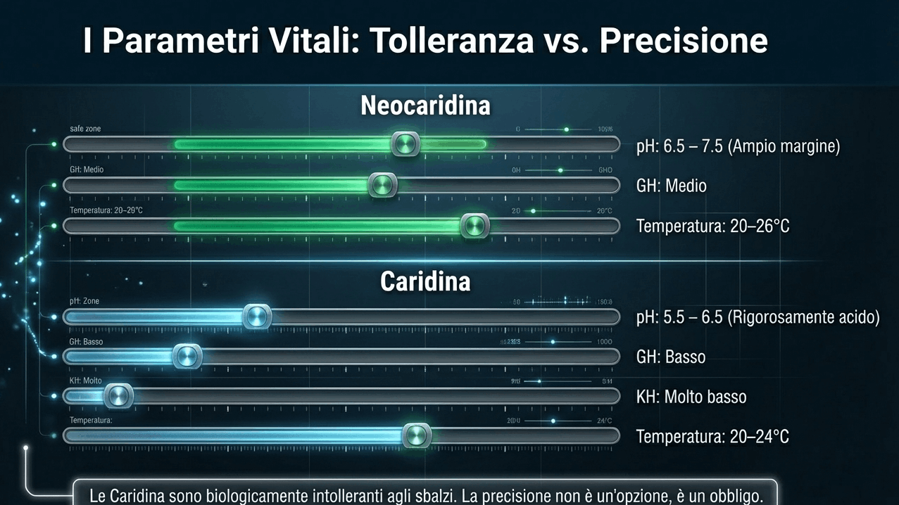 parametri acqua caridine e neocaridine