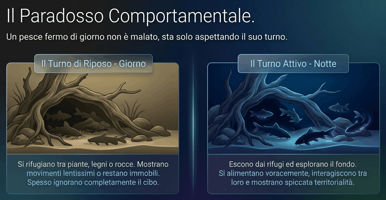come vivono i pesci notturni