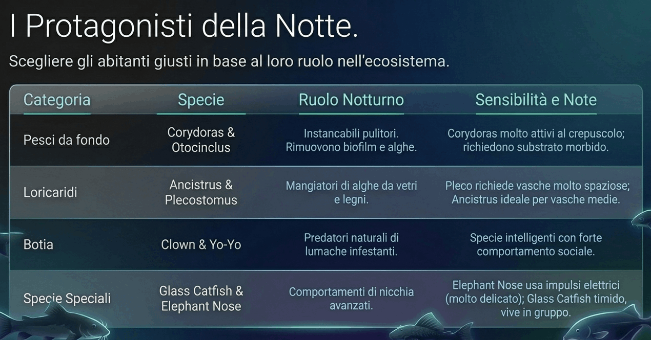 quali sono i pesci notturni