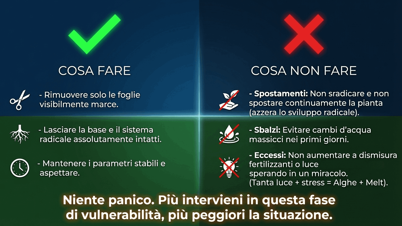 cosa fare durante adattamento piante